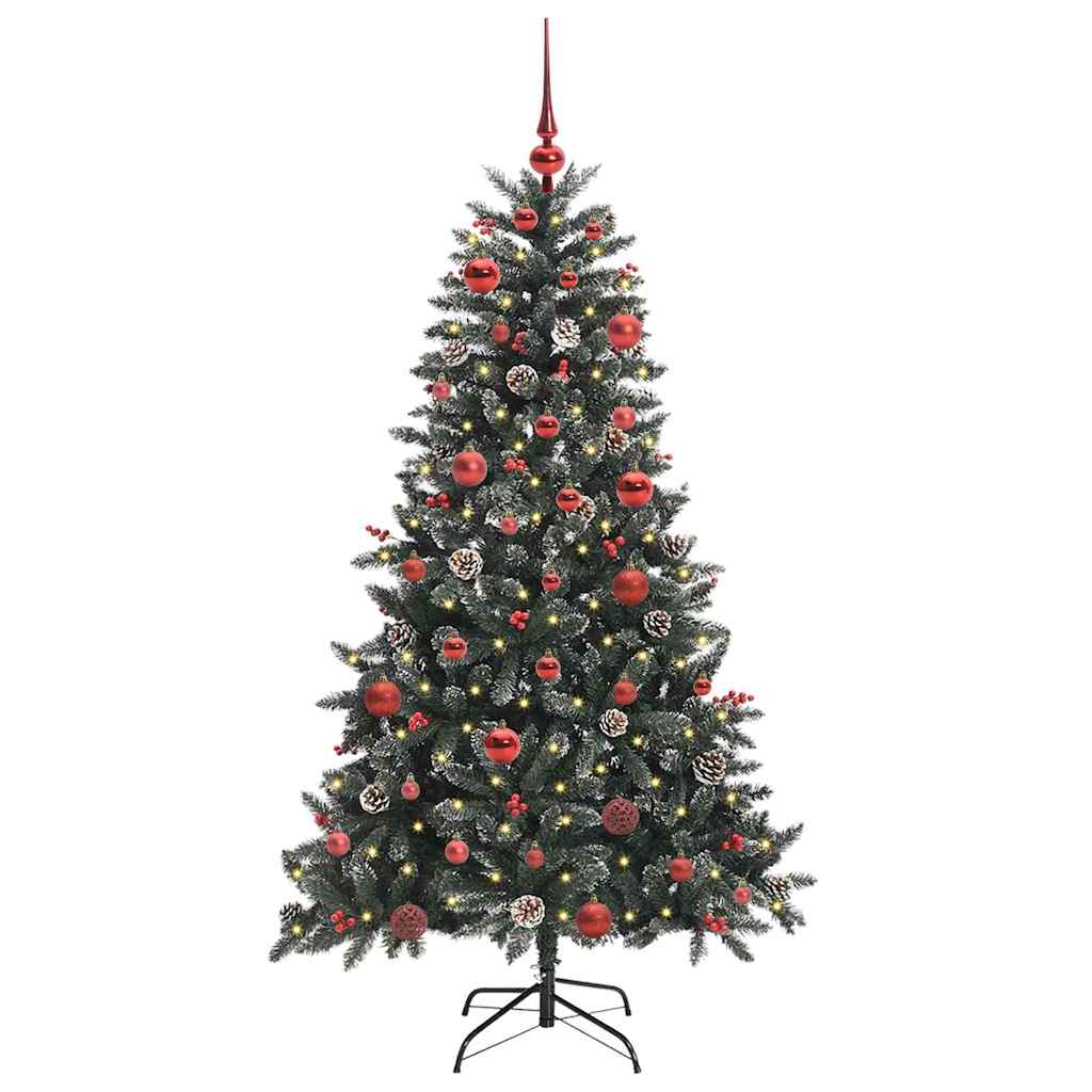 Kunstig juletre med 150 LED grønn 150 cm PVC og plast og stål