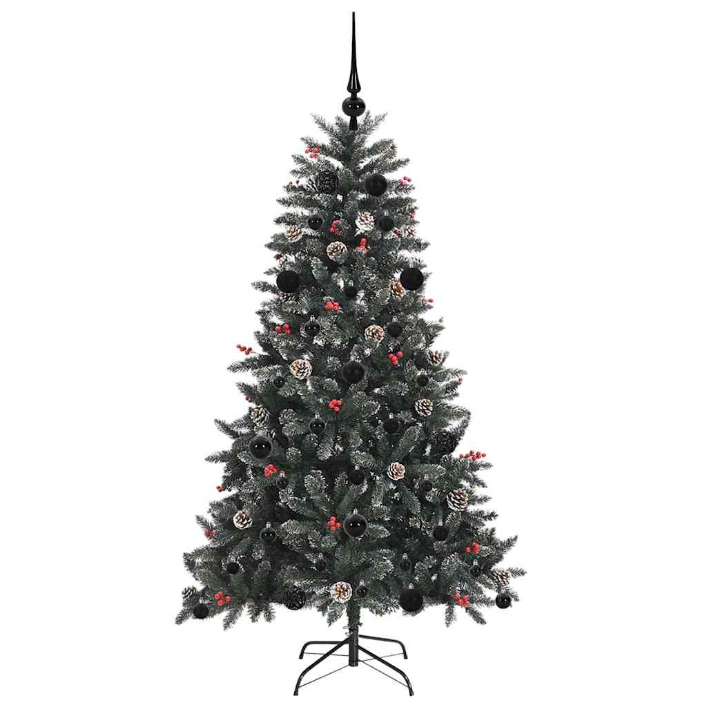 Kunstig juletre med 150 LED grønn 150 cm PVC og plast og stål