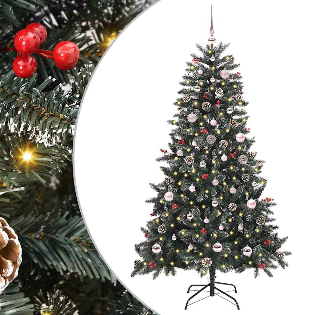 Kunstig juletre med 150 LED grønn 150 cm PVC og plast og stål
