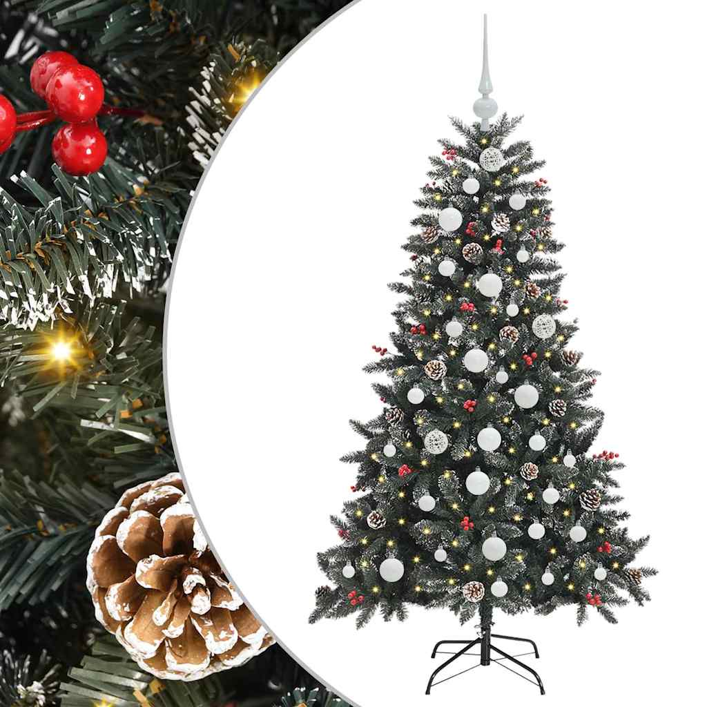 Kunstig juletre med 150 LED grønn 150 cm PVC og plast og stål