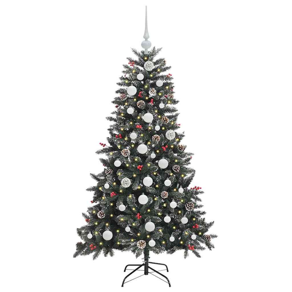 Kunstig juletre med 150 LED grønn 150 cm PVC og plast og stål