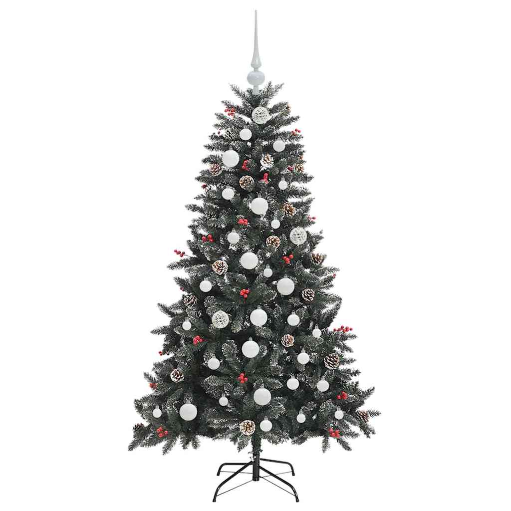 Kunstig juletre med 150 LED grønn 150 cm PVC og plast og stål