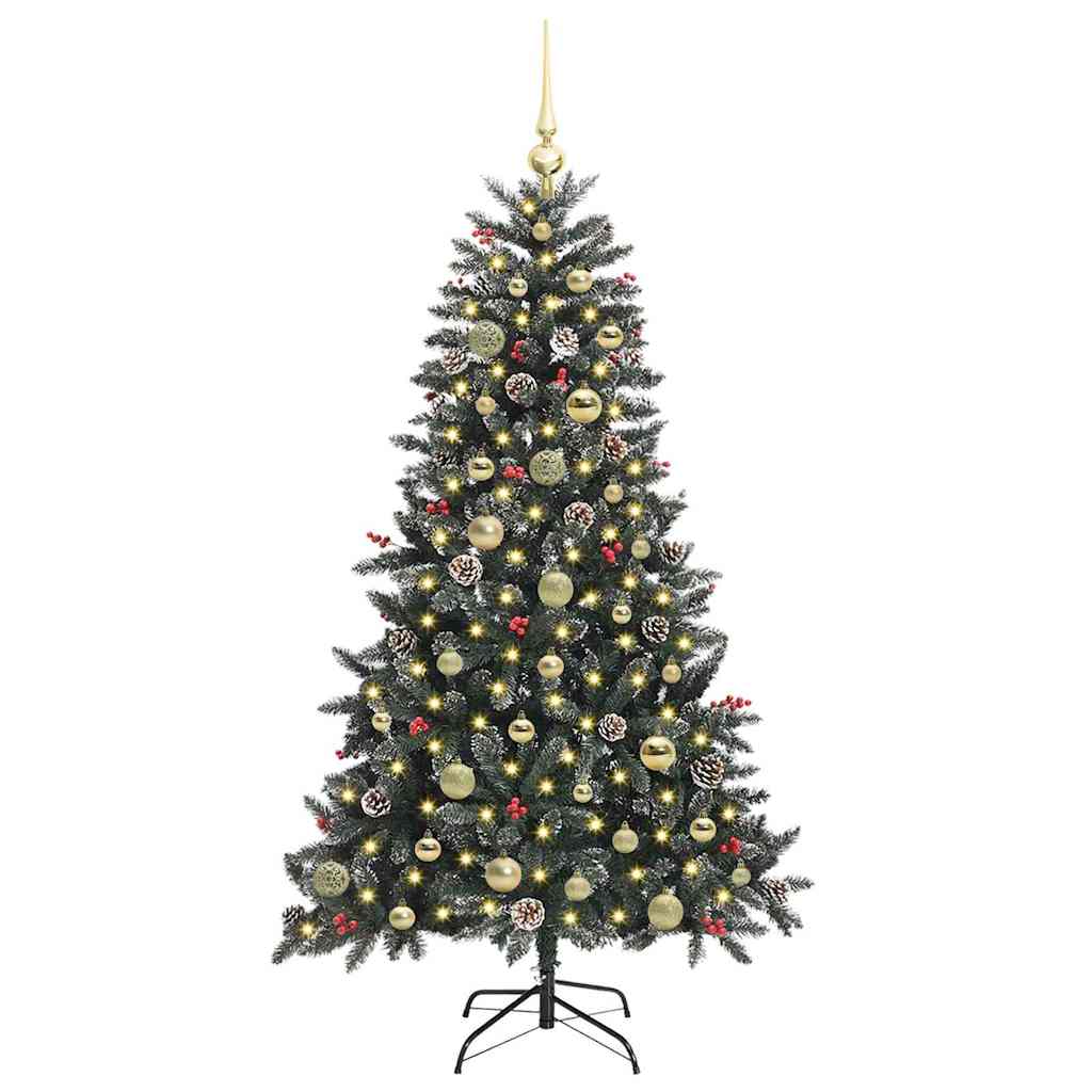 Kunstig juletre med 150 LED grønn 150 cm PVC og plast og stål
