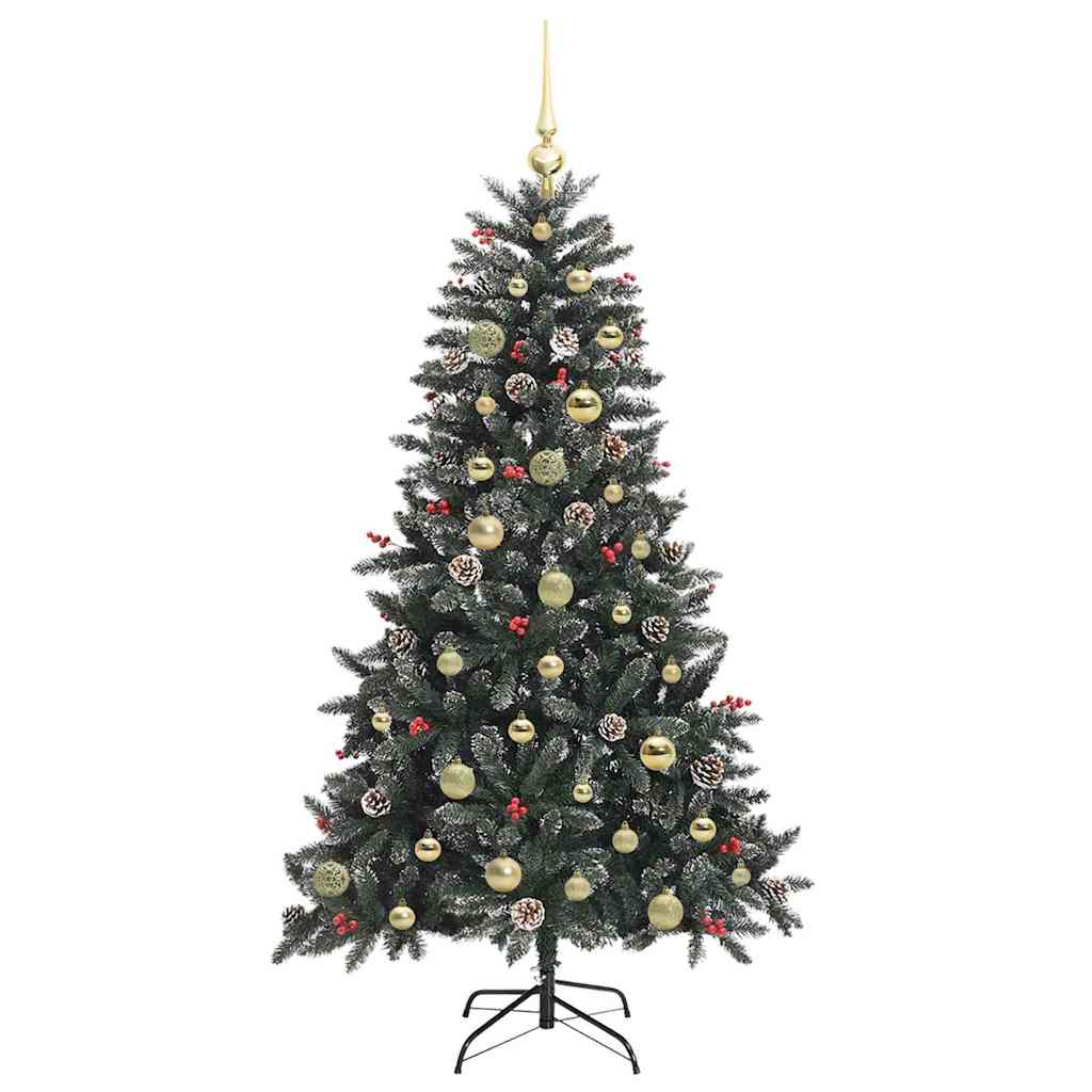 Kunstig juletre med 150 LED grønn 150 cm PVC og plast og stål