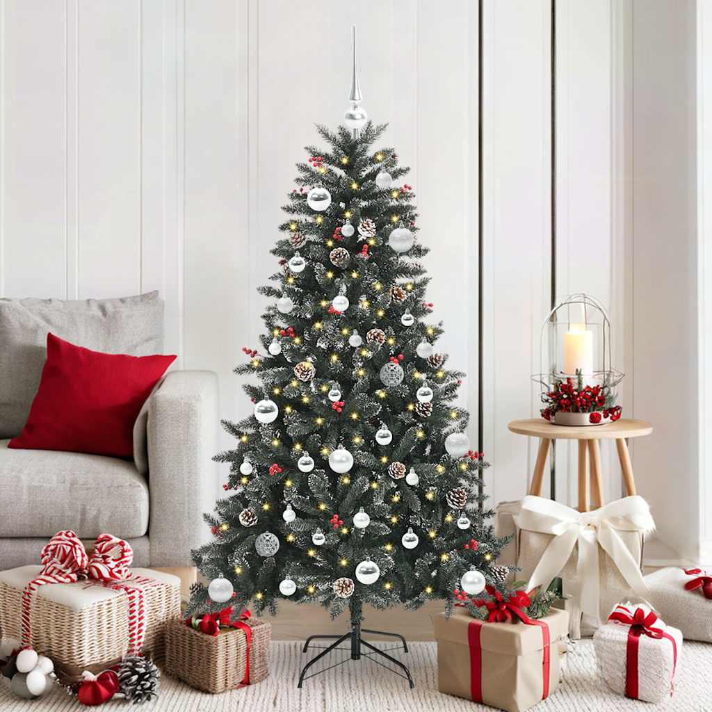 Kunstig juletre med 150 LED grønn 150 cm PVC og plast og stål