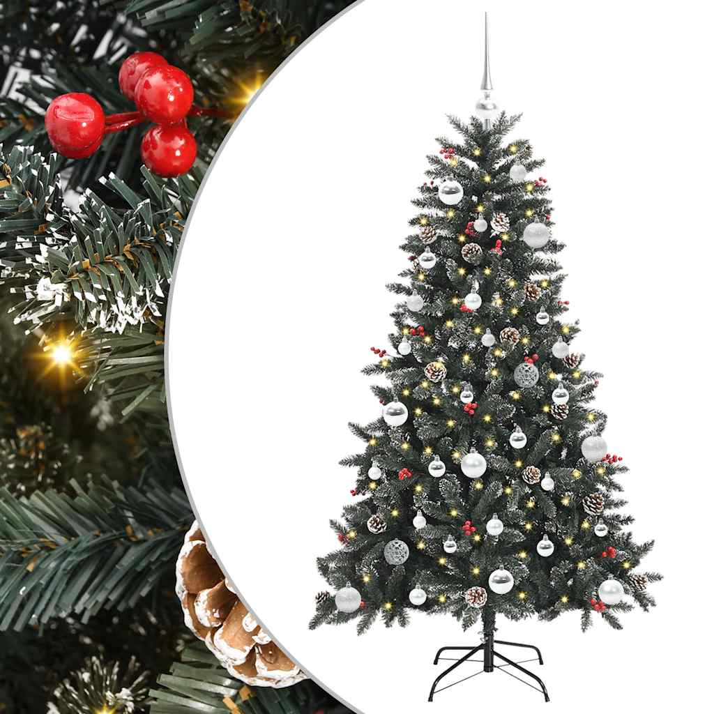 Kunstig juletre med 150 LED grønn 150 cm PVC og plast og stål