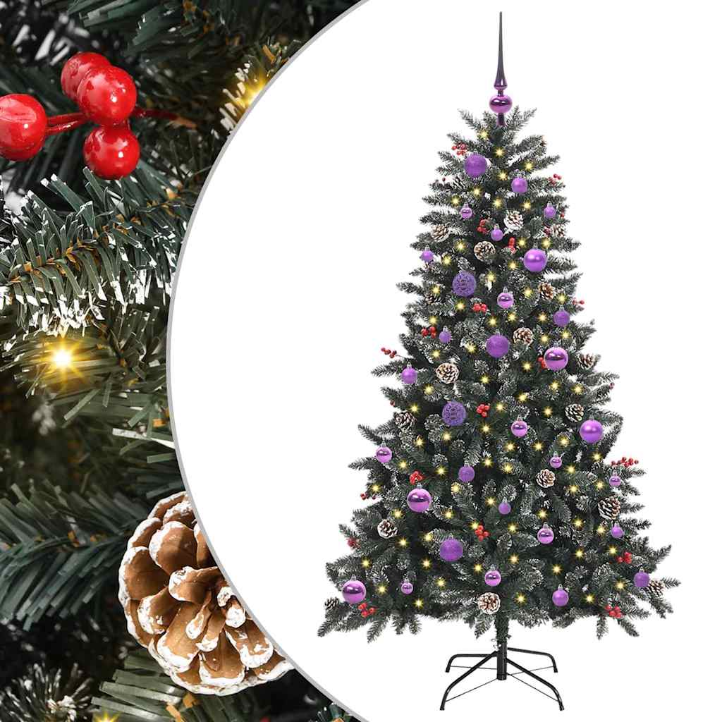 Kunstig juletre med 150 LED grønn 150 cm PVC og plast og stål
