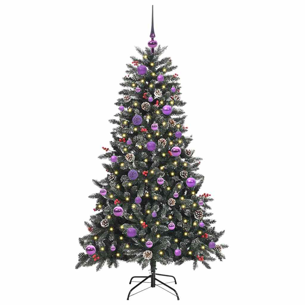 Kunstig juletre med 150 LED grønn 150 cm PVC og plast og stål