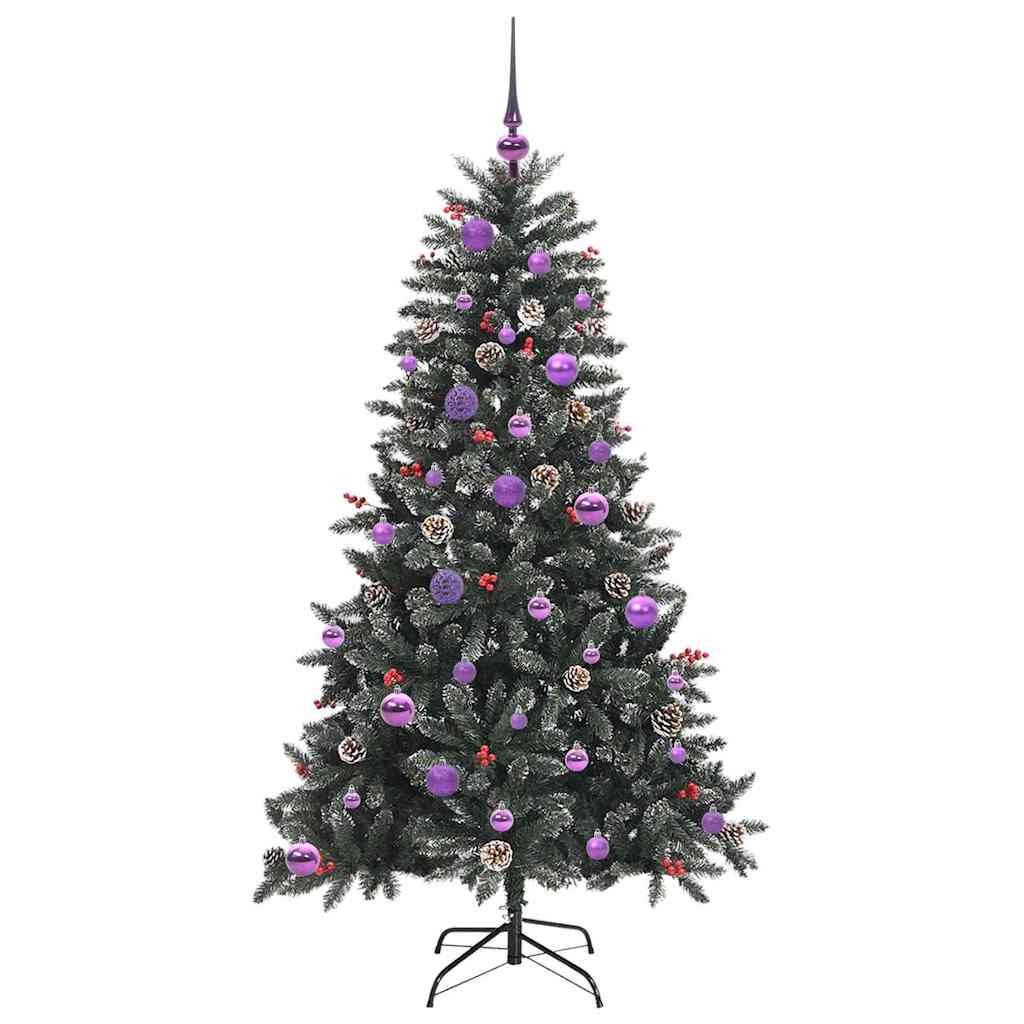 Kunstig juletre med 150 LED grønn 150 cm PVC og plast og stål