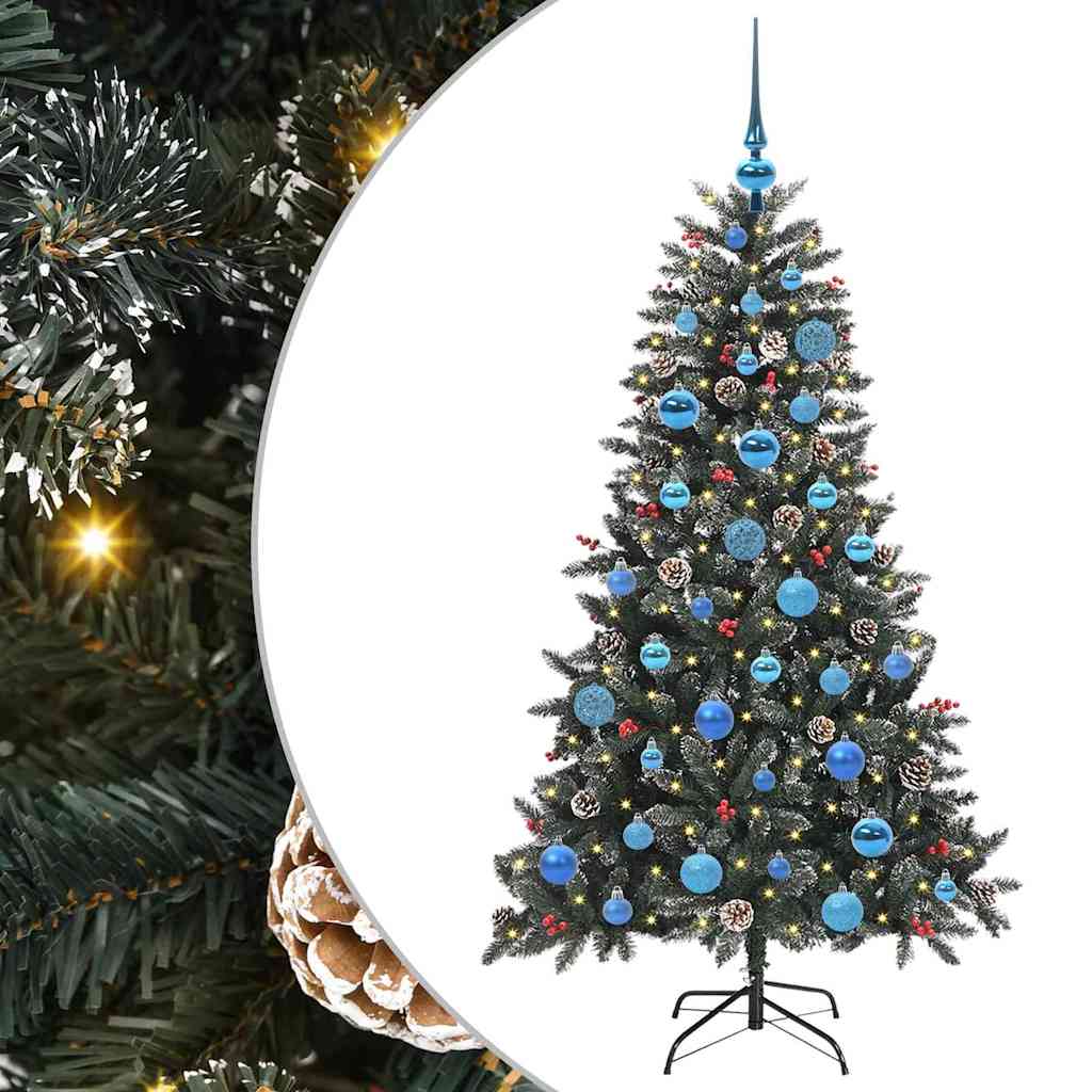 Kunstig juletre med 150 LED grønn 150 cm PVC og plast og stål