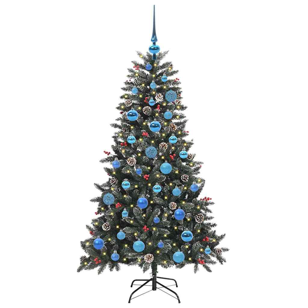 Kunstig juletre med 150 LED grønn 150 cm PVC og plast og stål