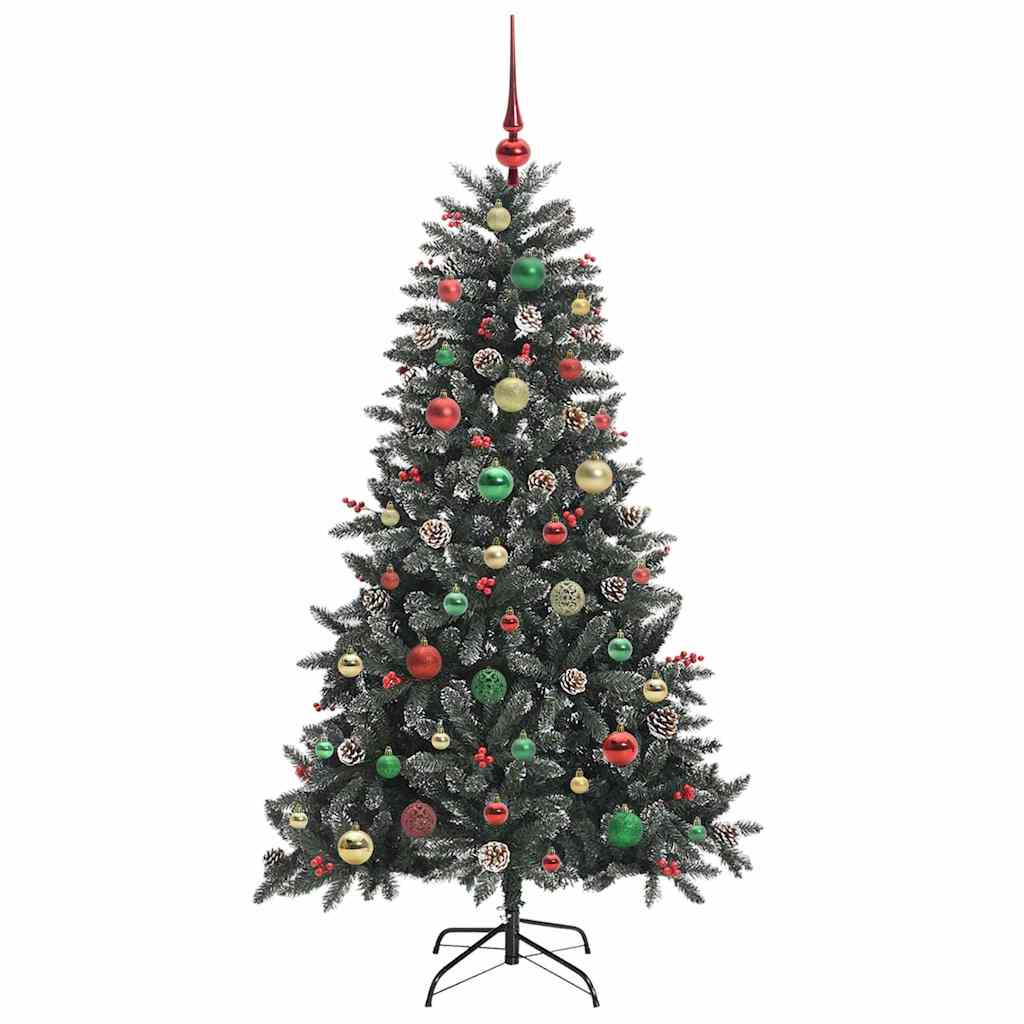 Kunstig juletre med 150 LED grønn 150 cm PVC og plast og stål
