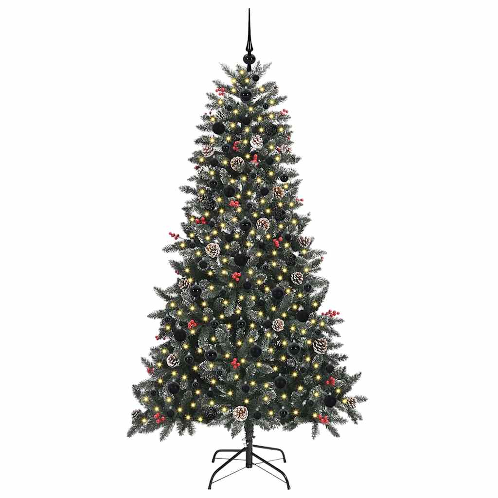 Kunstig juletre med 300 LED grønn 180 cm PVC og plast og stål