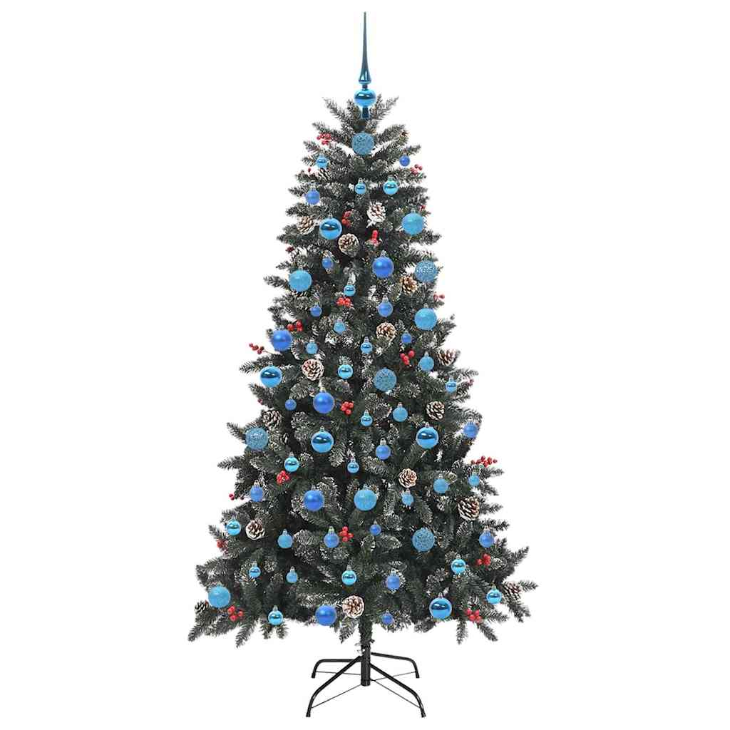Kunstig juletre med 300 LED grønn 180 cm PVC og plast og stål