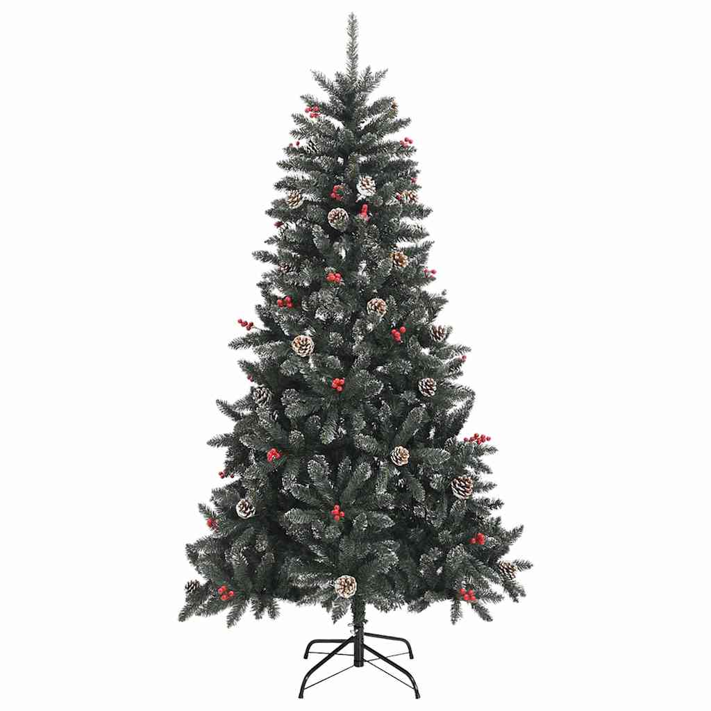 Kunstig juletre med 300 LED grønn 180 cm PVC og plast og stål
