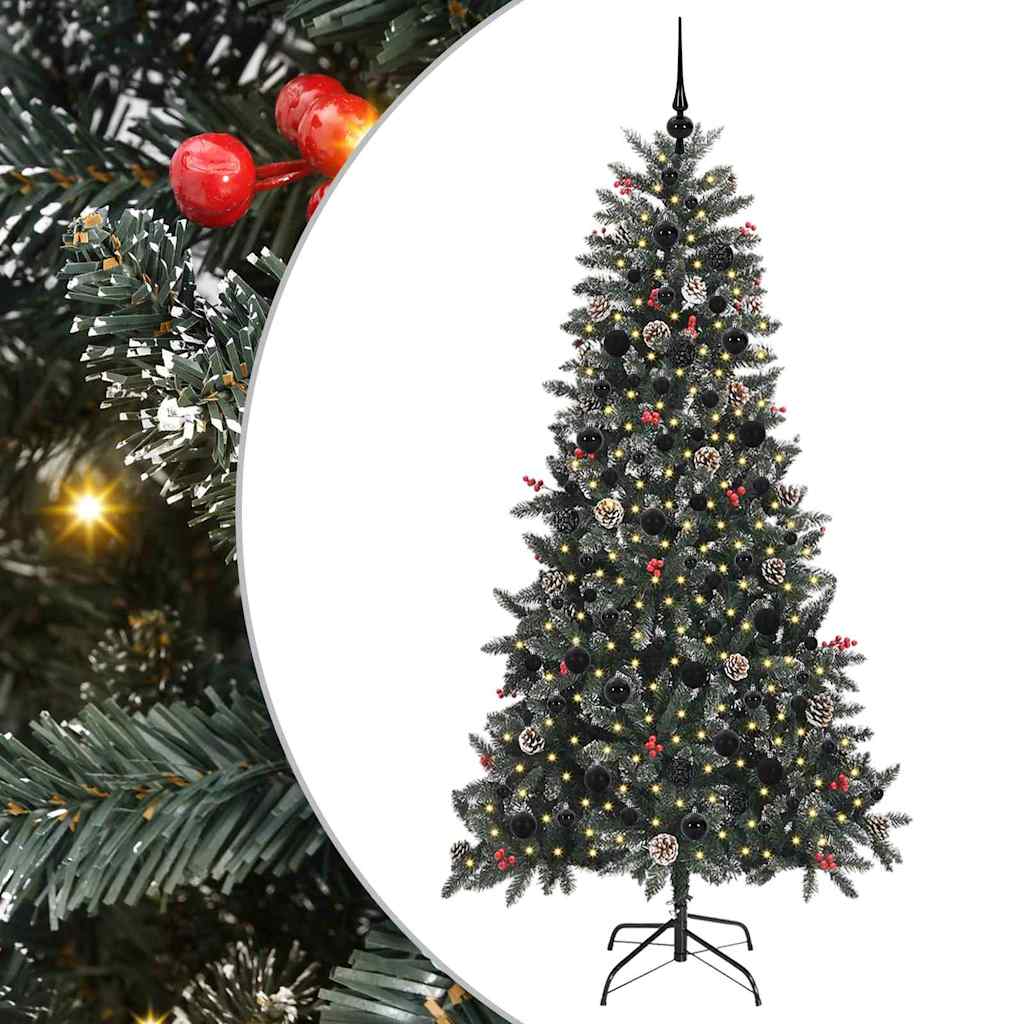 Kunstig juletre med 300 LED grønn 210 cm PVC og plast og stål