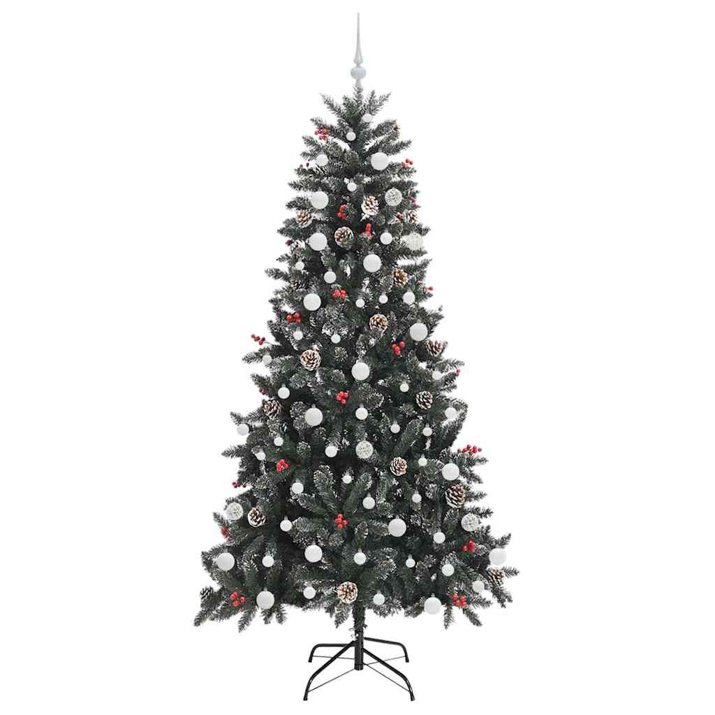 Kunstig juletre med 300 LED grønn 210 cm PVC og plast og stål