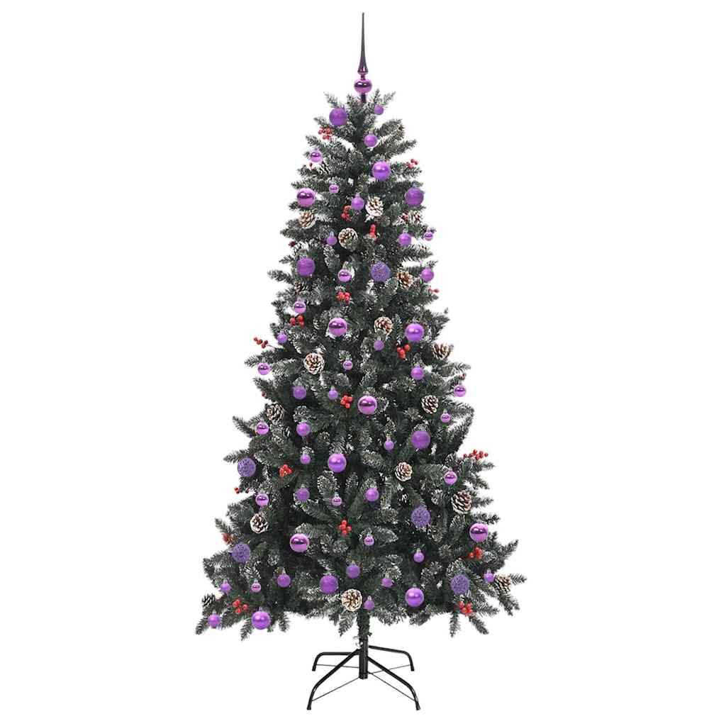 Kunstig juletre med 300 LED grønn 210 cm PVC og plast og stål