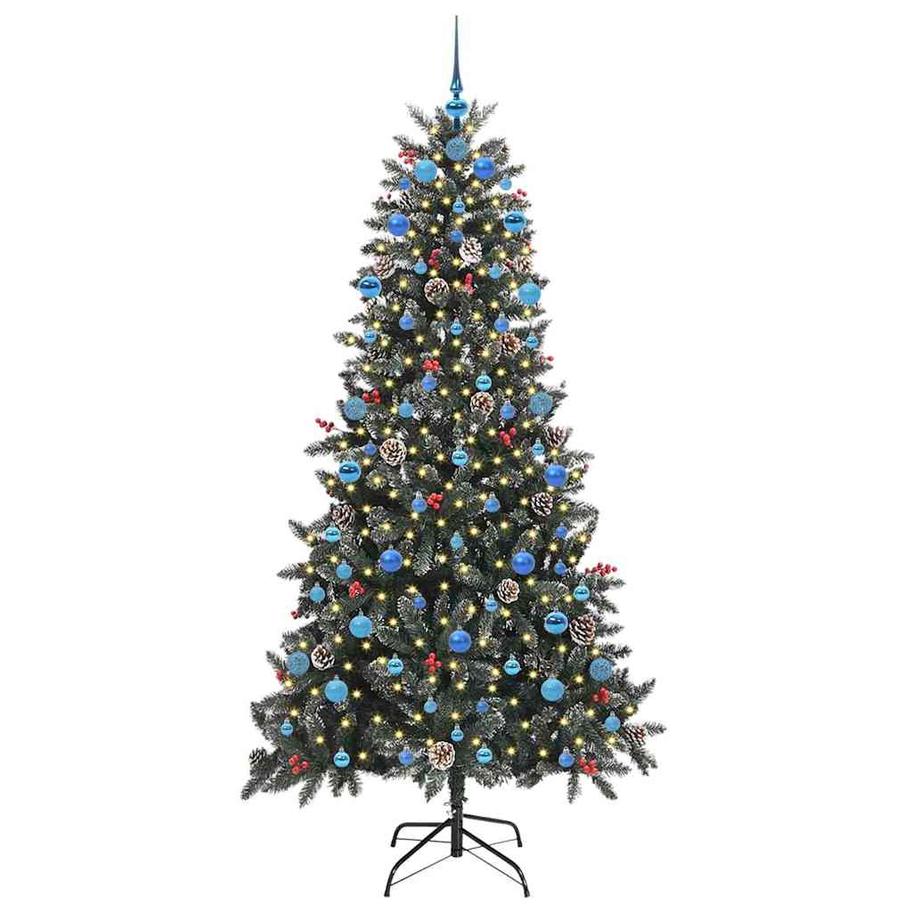 Kunstig juletre med 300 LED grønn 210 cm PVC og plast og stål