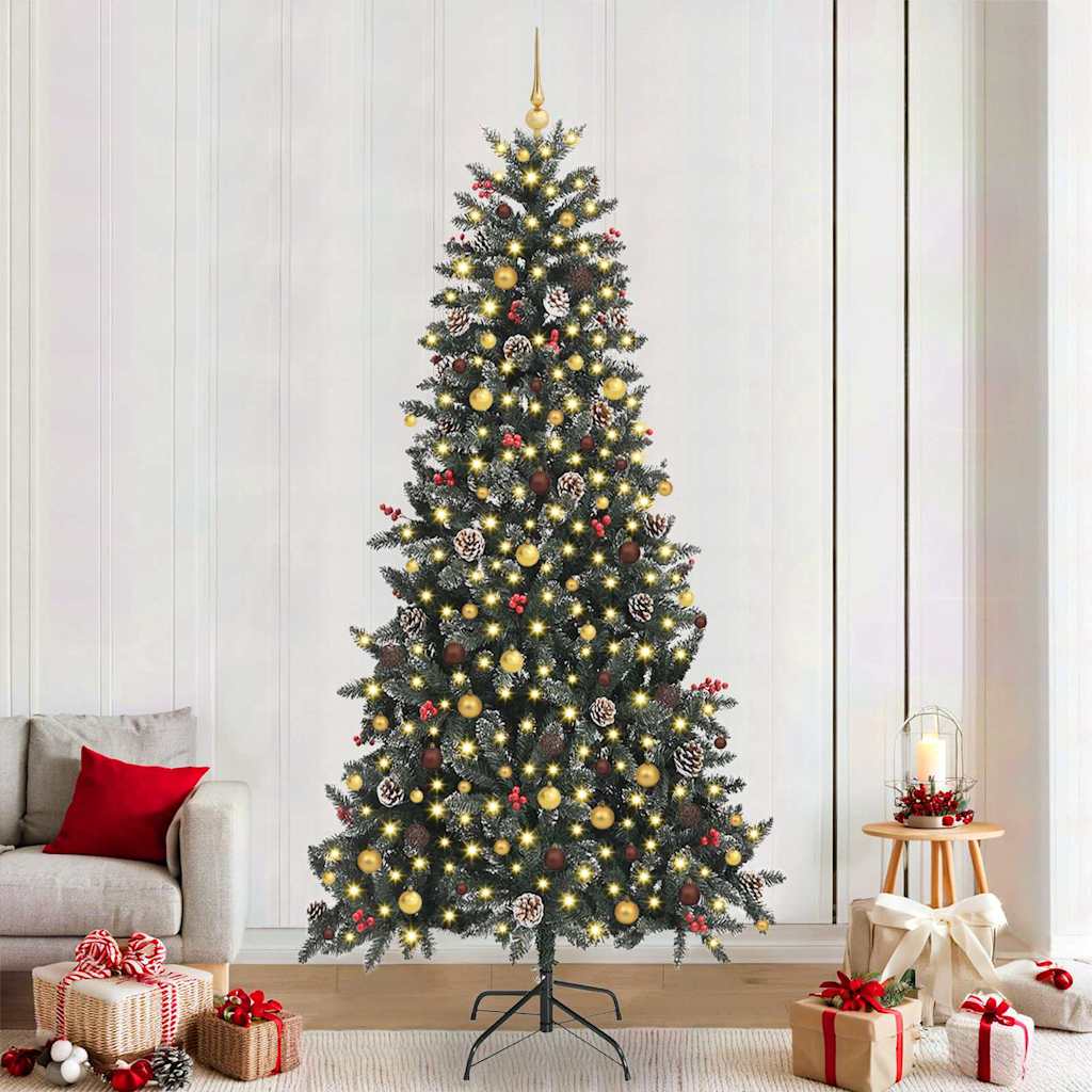 Kunstig juletre med 300 LED grønn 240 cm PVC og plast og stål