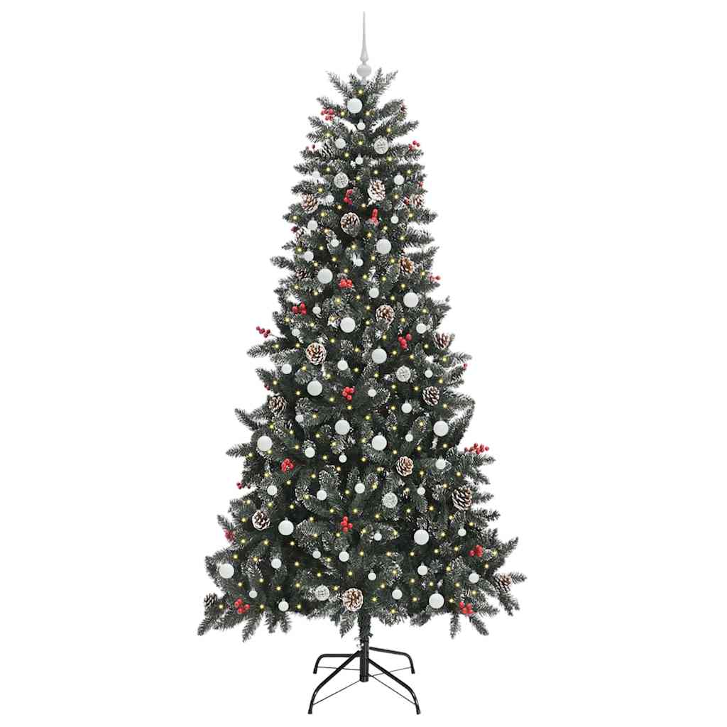Kunstig juletre med 300 LED grønn 240 cm PVC og plast og stål