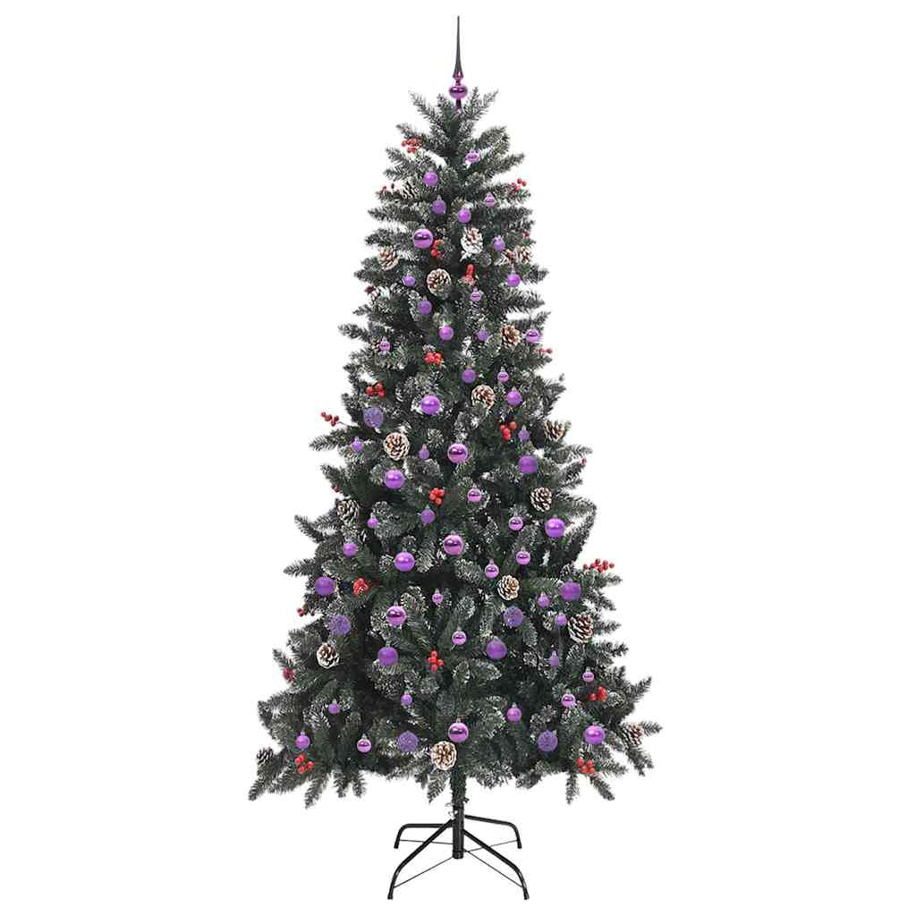 Kunstig juletre med 300 LED grønn 240 cm PVC og plast og stål