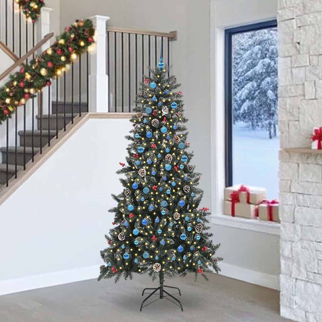 Kunstig juletre med 300 LED grønn 240 cm PVC og plast og stål
