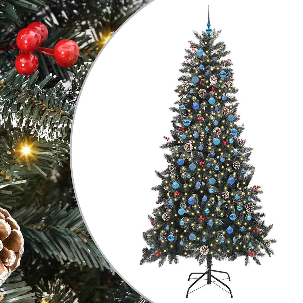 Kunstig juletre med 300 LED grønn 240 cm PVC og plast og stål