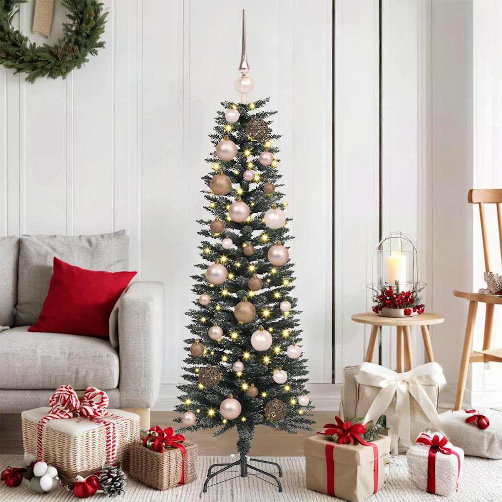 Kunstig juletre med 150 LED grønn 120 cm PVC og plast og stål