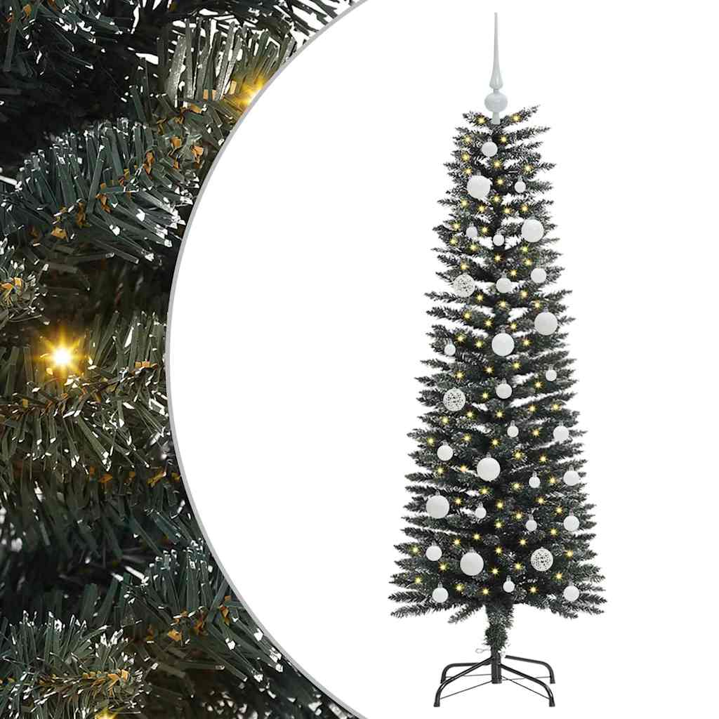 Kunstig juletre med 150 LED grønn 120 cm PVC og plast og stål