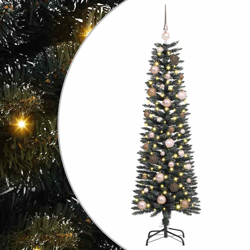 Kunstig juletre med 150 LED grønn 150 cm PVC og plast og stål