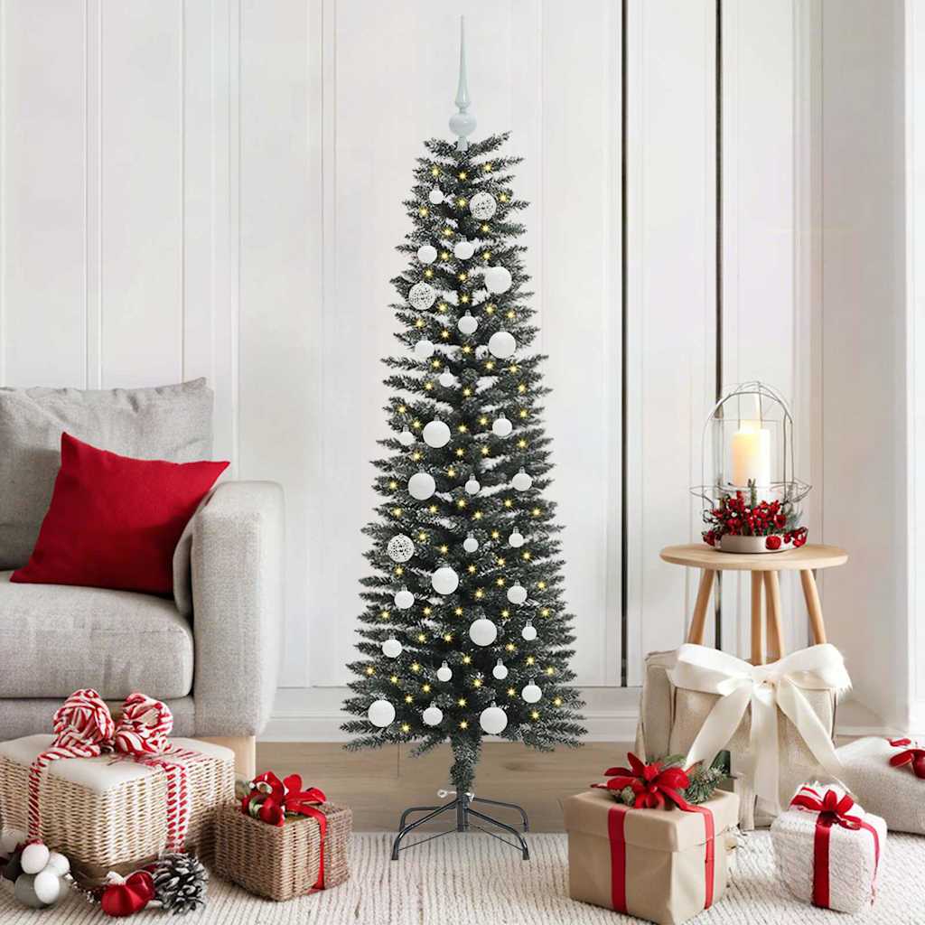 Kunstig juletre med 150 LED grønn 150 cm PVC og plast og stål
