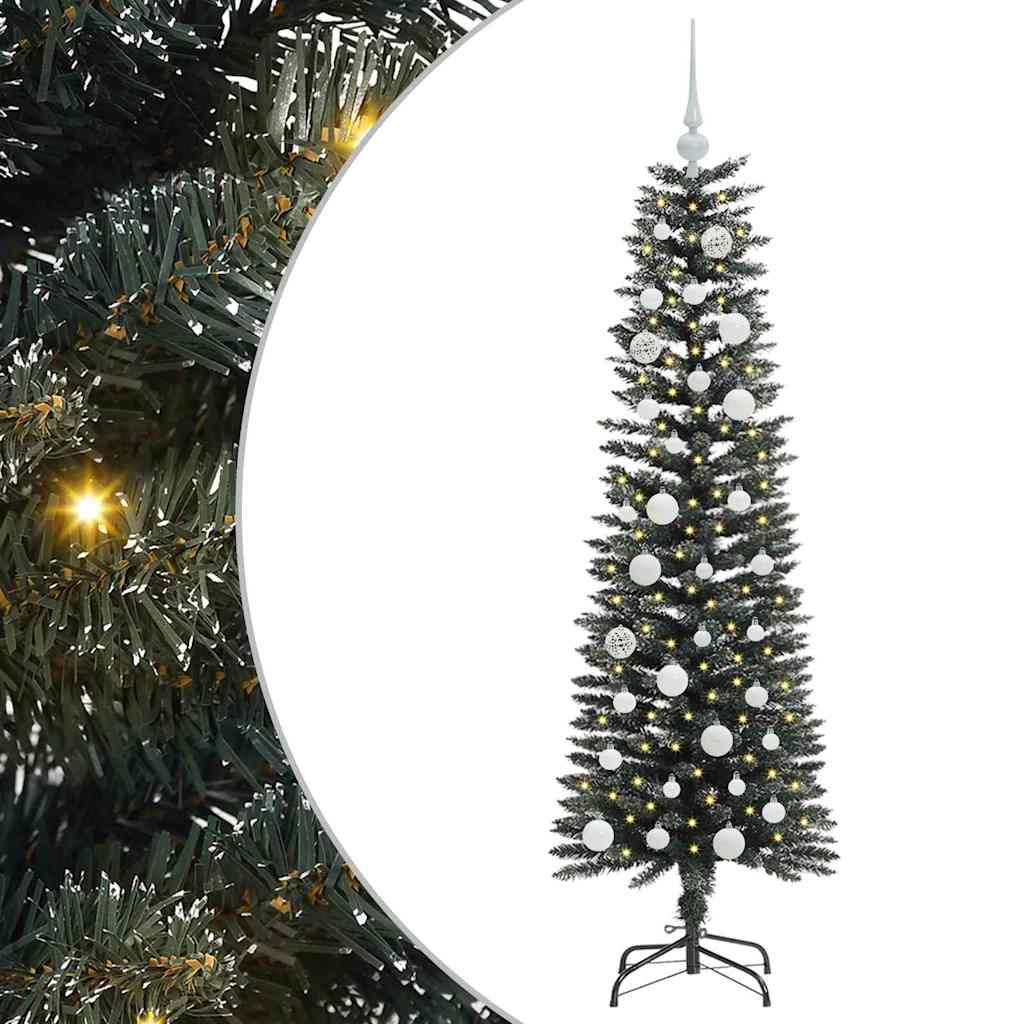 Kunstig juletre med 150 LED grønn 150 cm PVC og plast og stål