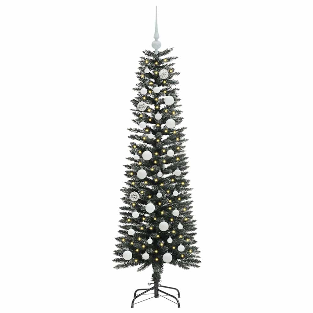 Kunstig juletre med 150 LED grønn 150 cm PVC og plast og stål