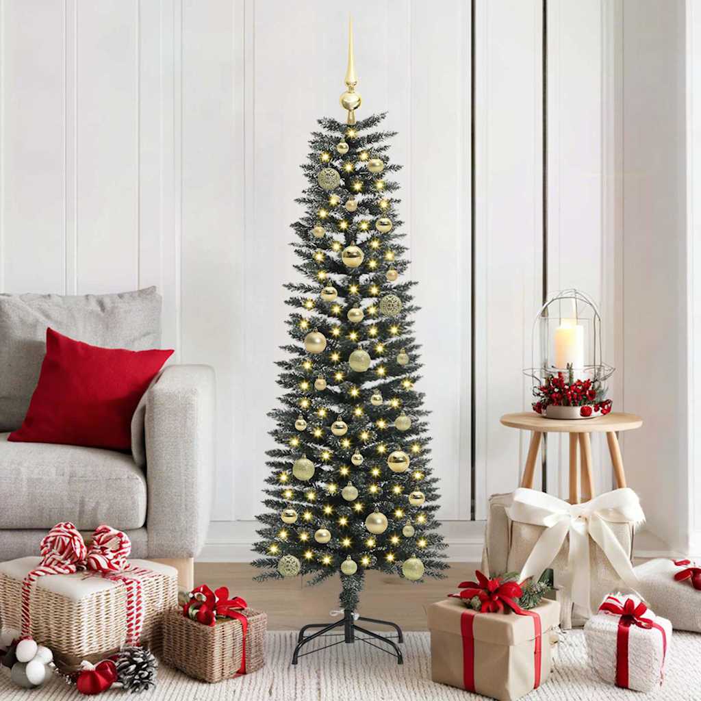 Kunstig juletre med 150 LED grønn 150 cm PVC og plast og stål