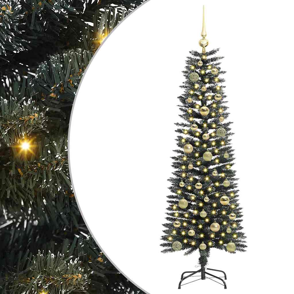 Kunstig juletre med 150 LED grønn 150 cm PVC og plast og stål
