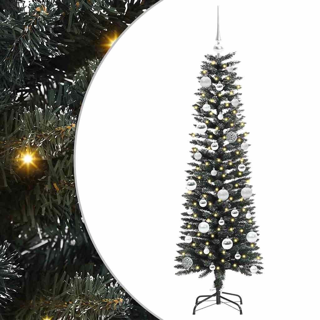 Kunstig juletre med 150 LED grønn 150 cm PVC og plast og stål