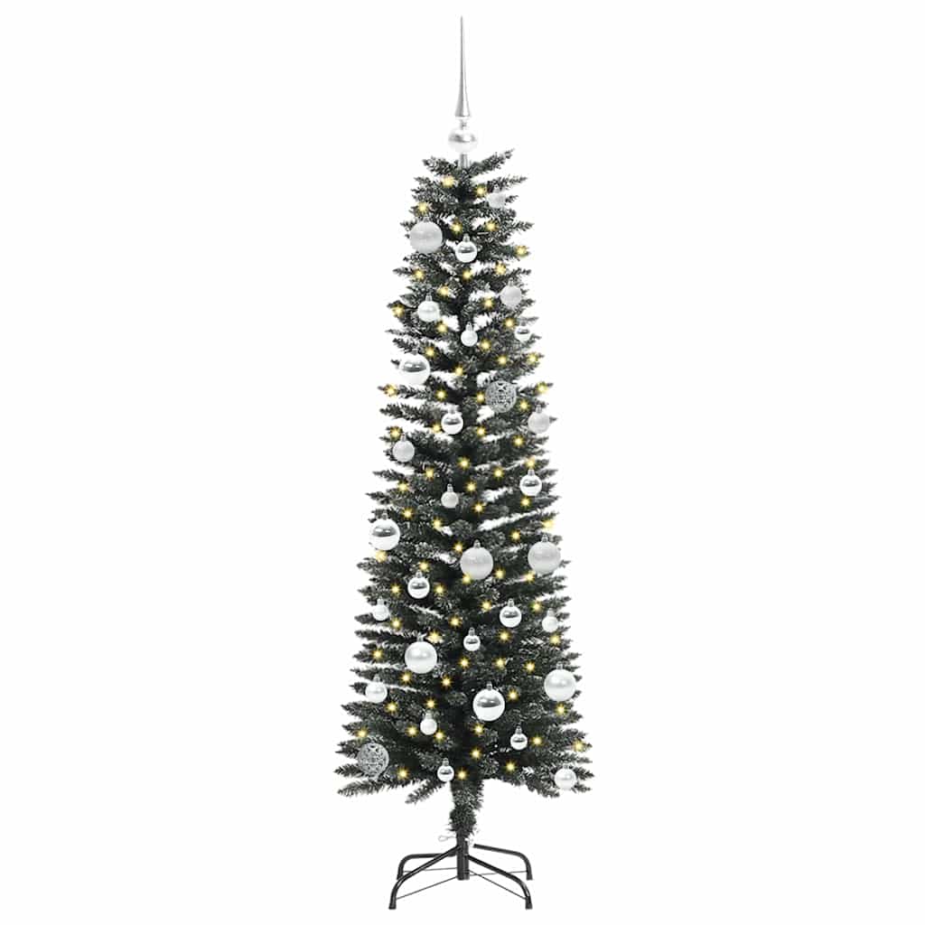 Kunstig juletre med 150 LED grønn 150 cm PVC og plast og stål