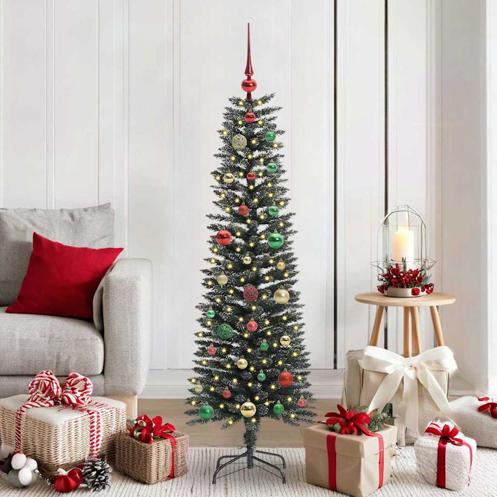 Kunstig juletre med 150 LED grønn 150 cm PVC og plast og stål