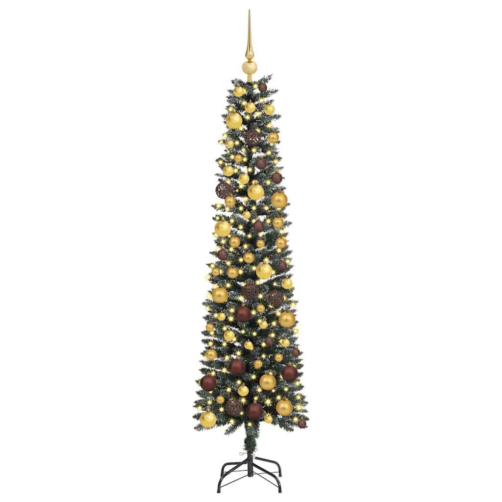 Kunstig juletre med 300 LED grønn 180 cm PVC og plast og stål