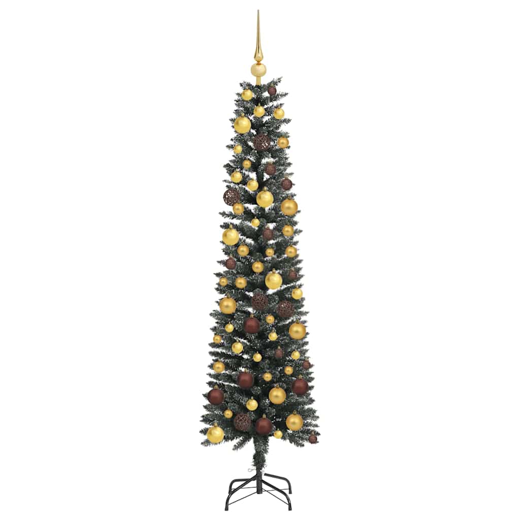 Kunstig juletre med 300 LED grønn 180 cm PVC og plast og stål