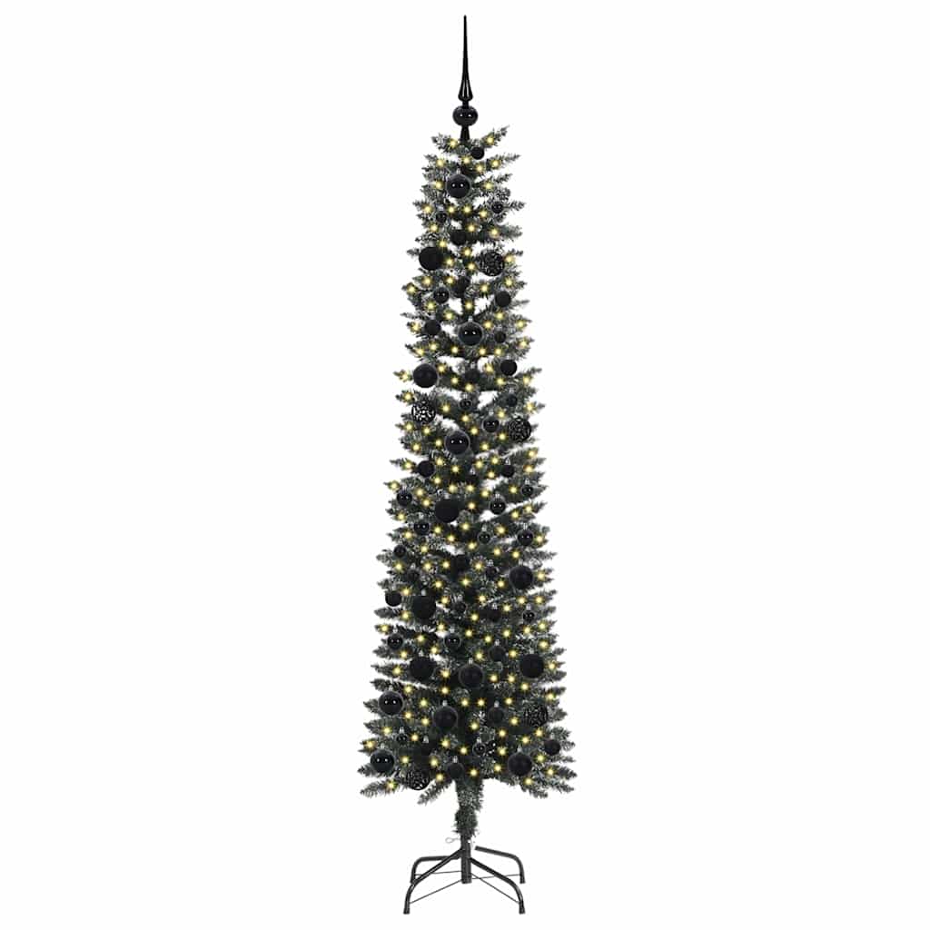 Kunstig juletre med 300 LED grønn 180 cm PVC og plast og stål