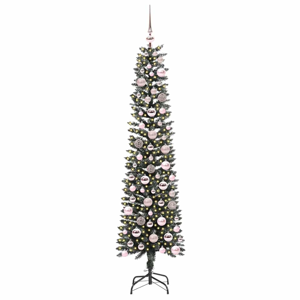Kunstig juletre med 300 LED grønn 180 cm PVC og plast og stål
