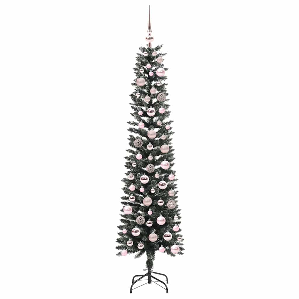 Kunstig juletre med 300 LED grønn 180 cm PVC og plast og stål