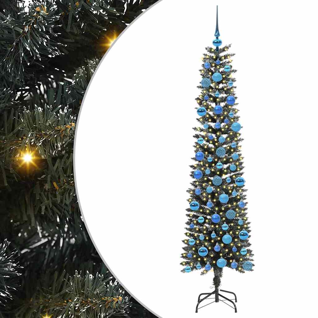 Kunstig juletre med 300 LED grønn 180 cm PVC og plast og stål