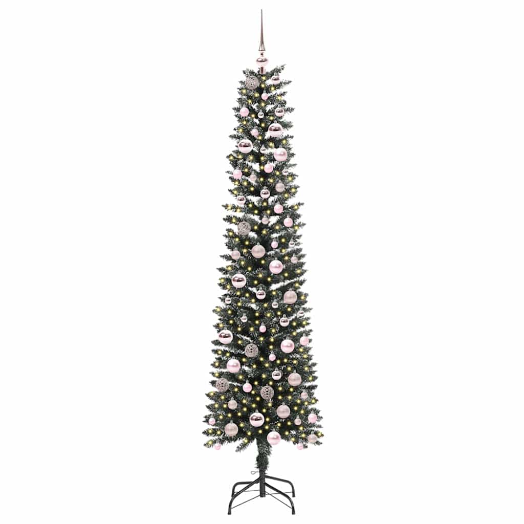 Kunstig juletre med 300 LED grønn 210 cm PVC og plast og stål