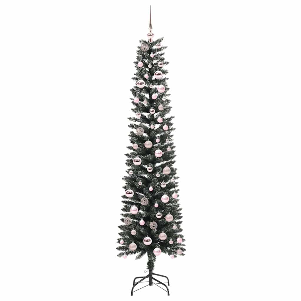 Kunstig juletre med 300 LED grønn 210 cm PVC og plast og stål
