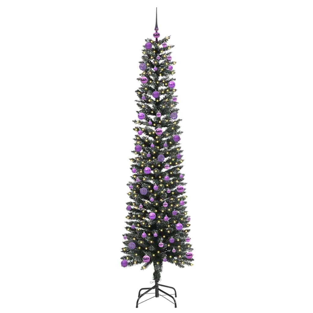 Kunstig juletre med 300 LED grønn 210 cm PVC og plast og stål