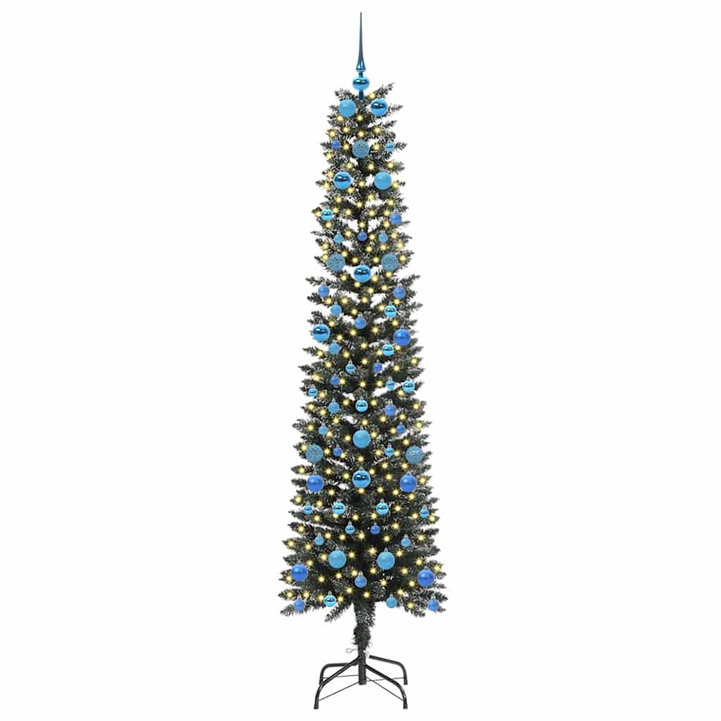 Kunstig juletre med 300 LED grønn 210 cm PVC og plast og stål
