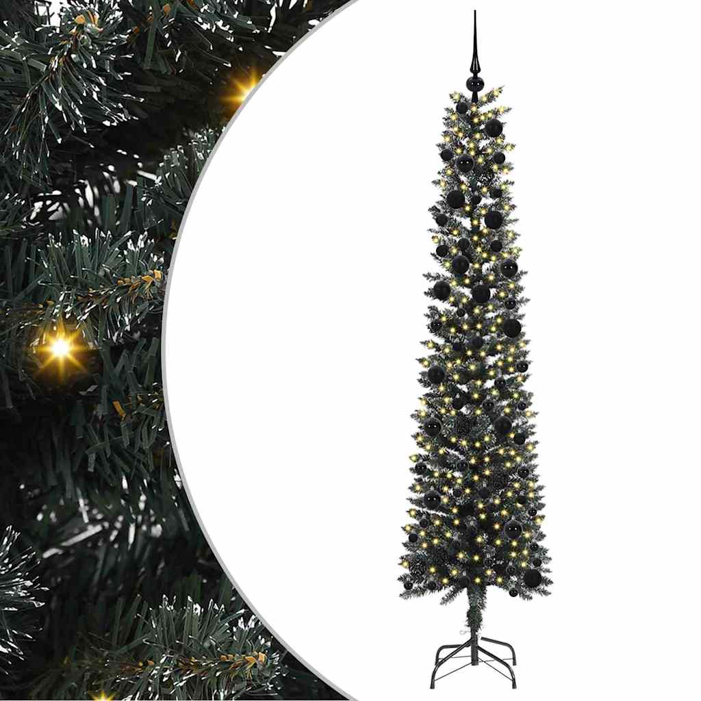 Kunstig juletre med 300 LED grønn 240 cm PVC og plast og stål